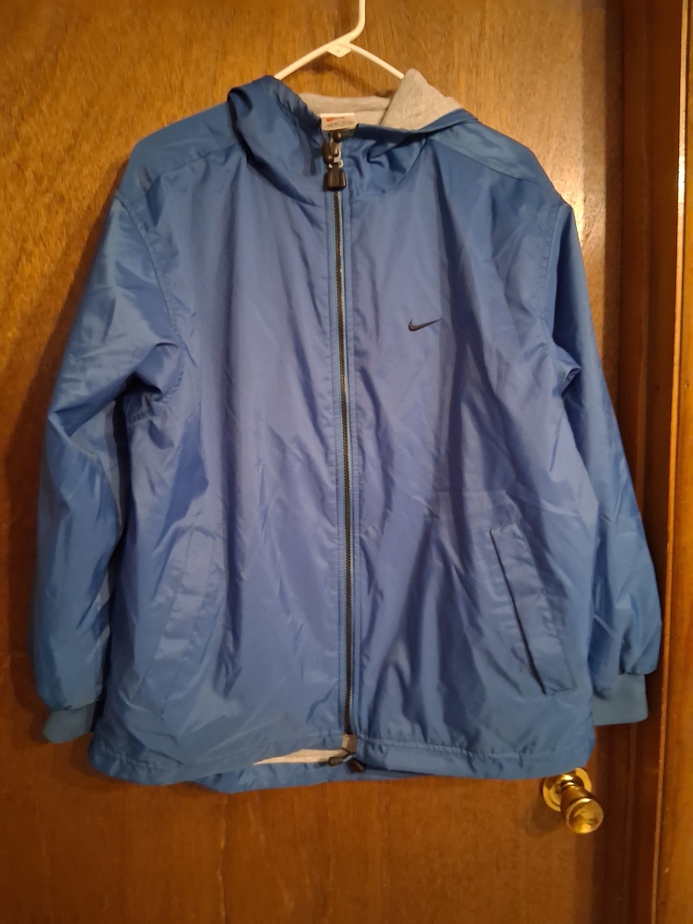 Nike Light Blue Hooded Windbreaker Jacket